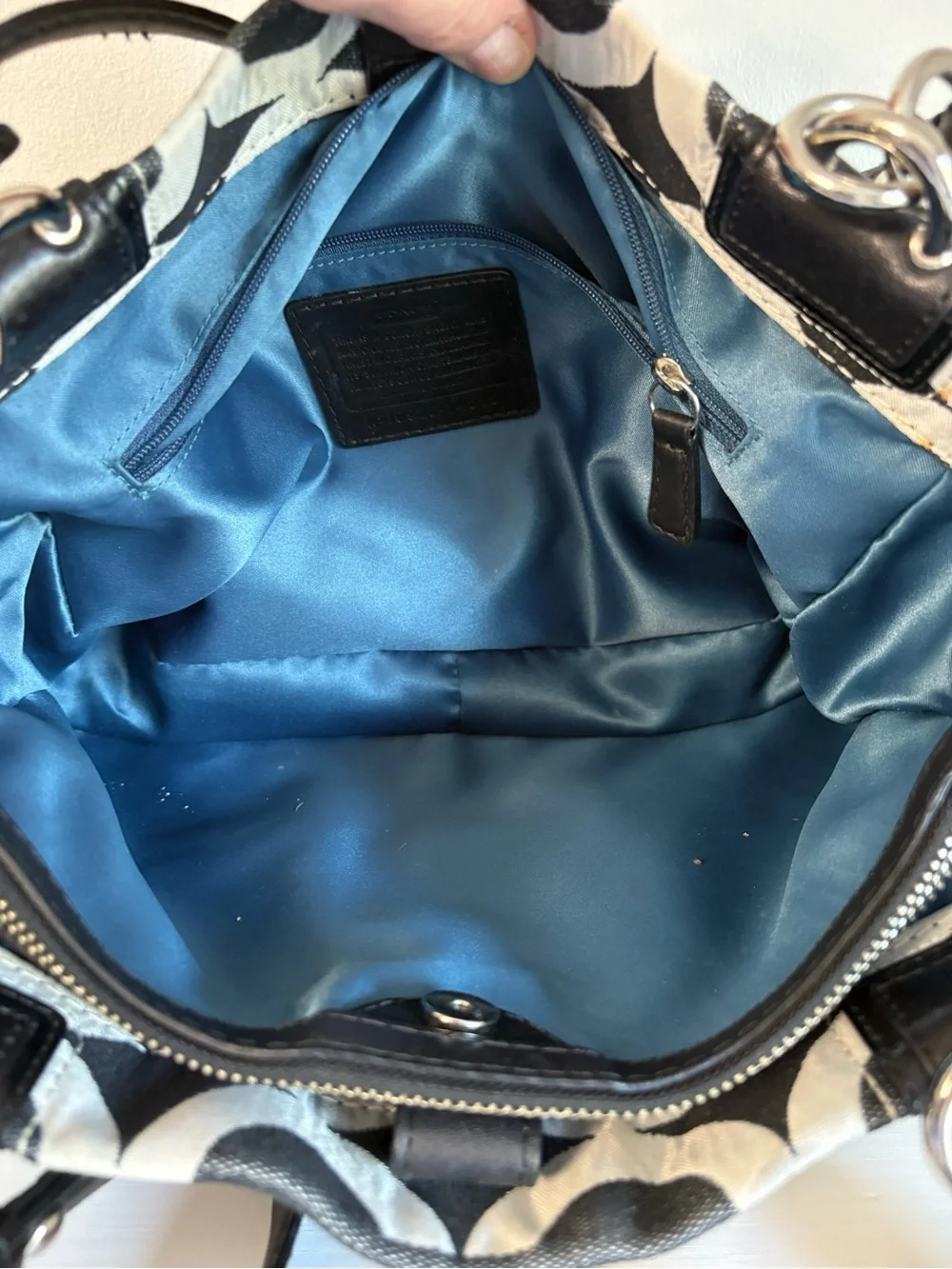 Coach Peyton Black White Op Art Signature Carryall Satchel Tote Bag 14515 Y2K